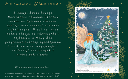 Życzenia spokojnych Świąt i inspirującego Nowego Roku