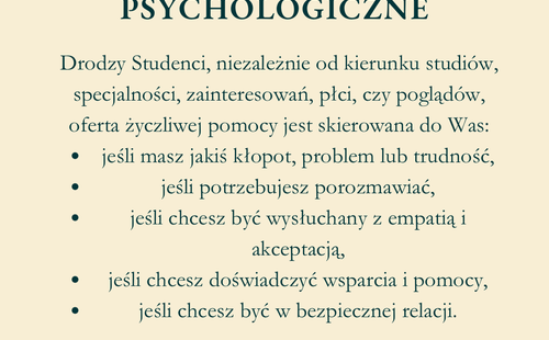 Studenci – Studentom. Pomoc i wsparcie psychologiczne