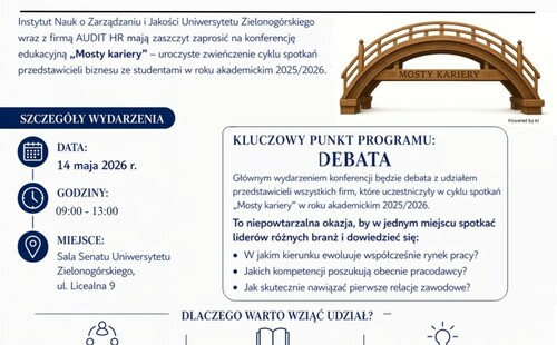 Zapraszamy na konferencję "Mosty kariery" - 14.05.2026.